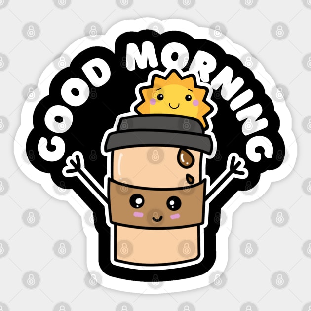 Cute Kawaii Coffee Sticker by Indieteesandmerch